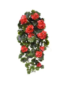 Artificial Hanging Geranium 65cm UV Red