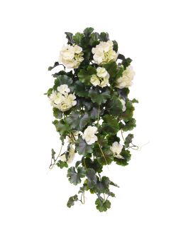 Artificial Hanging Geranium 65cm UV Cream