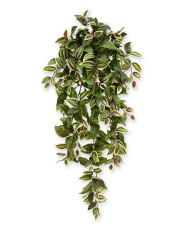 Faux Tradescantia hanging plant 100 cm variegated