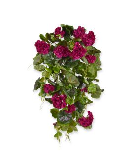 Artificial trailing Geranium plant deluxe 70cm burgundy