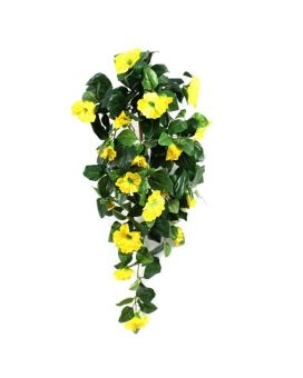 Artificial Hanging Petunia Deluxe yellow 80cm