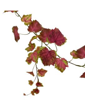 Artificial Grape Leaf Garland 180cm pink