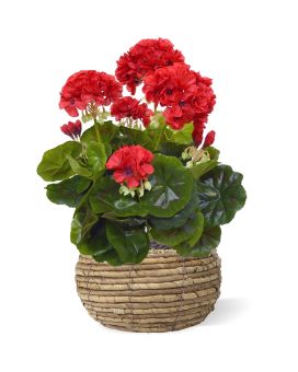 Artificial Geranium Bush 40cm red