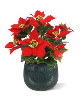 Faux Poinsettia Bouquet 40 cm red