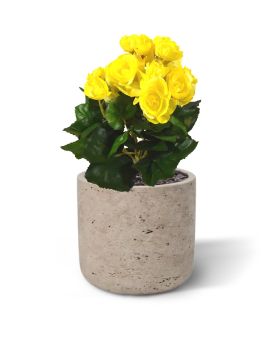 Begonia artificial bouquet 20 cm yellow