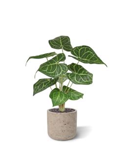 Artificial Anthurium Clarinervium plant 35cm in pot