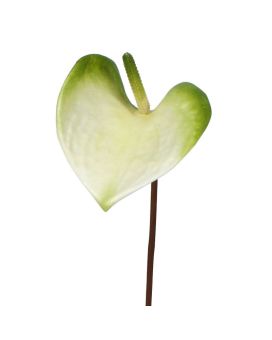 Artificial Anthurium S stem flower 50 cm white-green