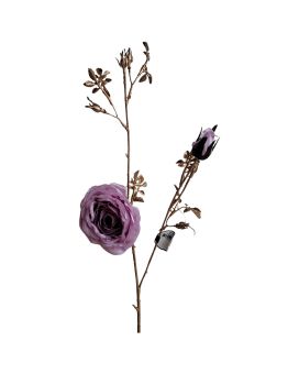 Artificial Rose Branch 79cm Lilac Gold