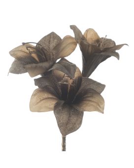 Amaryllis Artificial flower 57cm Taupe