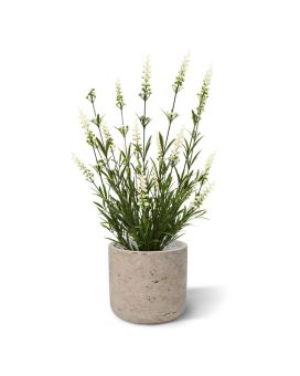 Artificial Lavender Plant 50cm UV-proof white