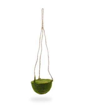 Artificial Moss hanging basket 10 cm on rope