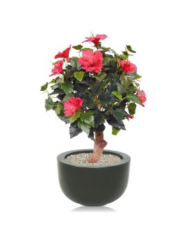 Artificial Hibiscus plant 65 cm red