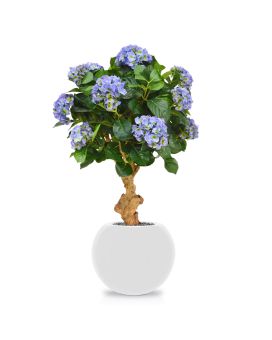 Faux Hydrangea Deluxe on trunk 90 cm blue