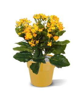 Artificial Kalanchoe plant 30 cm orange in pot